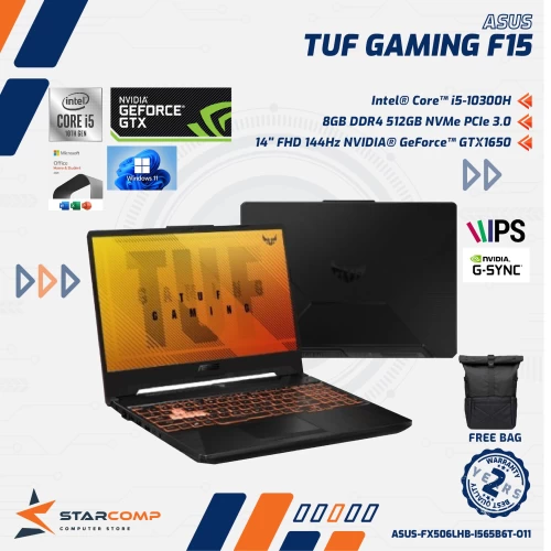 ASUS TUF GAMING F15 FX506LHB I5 10300H GTX1650 8GB 512GB 15.6" 144HZ