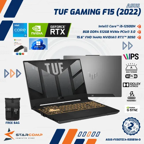 ASUS TUF GAMING F15 FX507ZC4 CORE I5-12500H RTX3050 16GB 512GB 15.6" FHD 144HZ W11 OHS