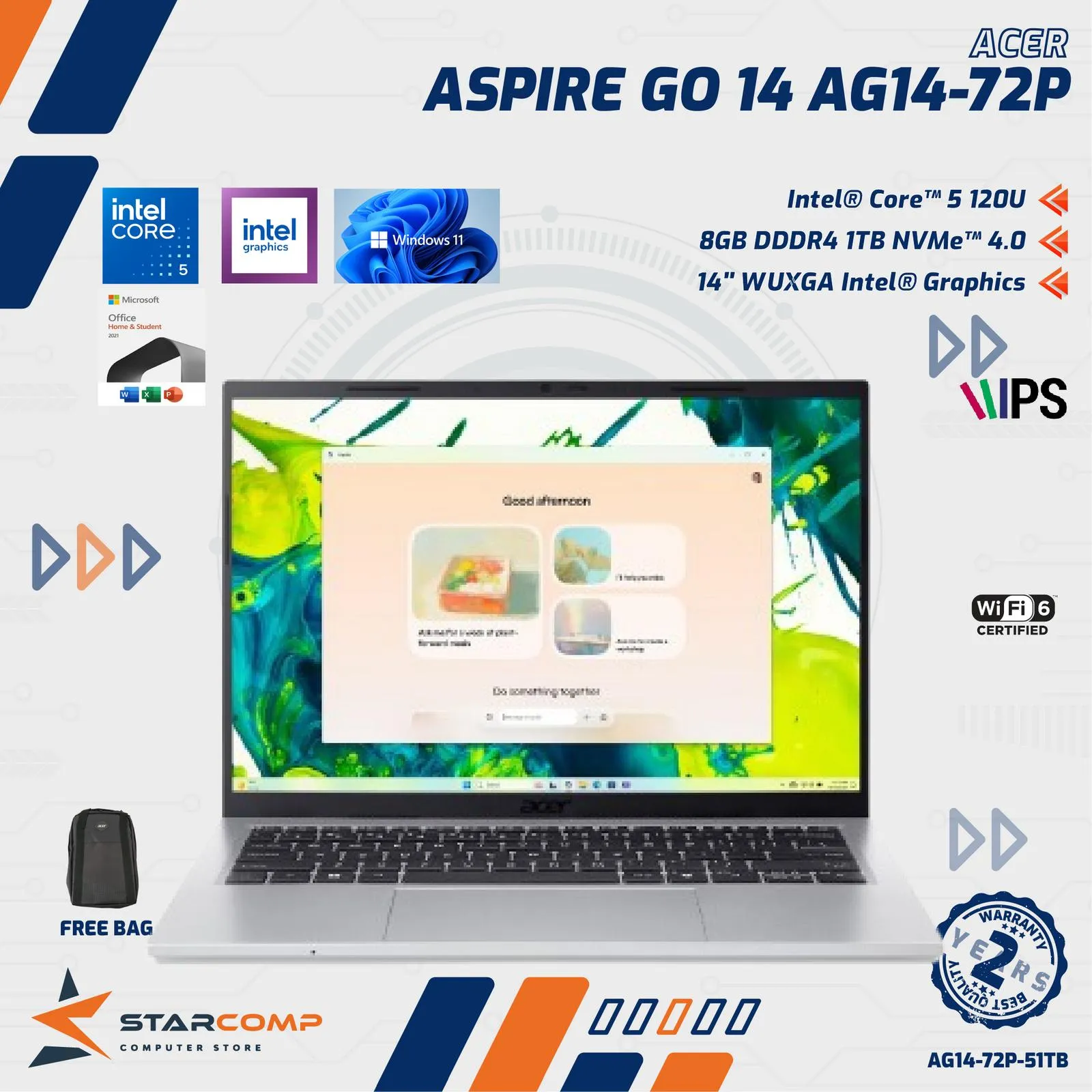 NOTEBOOK ACER AG14-72P CORE 5-120U