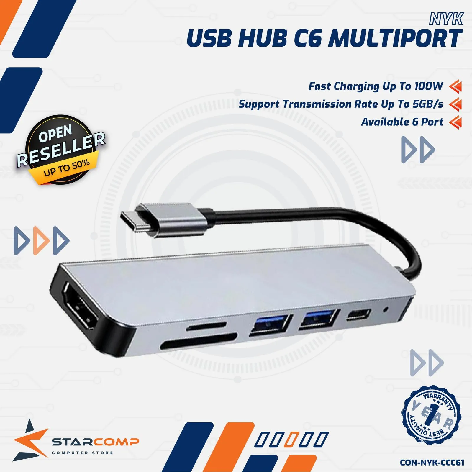 CONVERTER NYK TYPE C TO 6IN1 C6