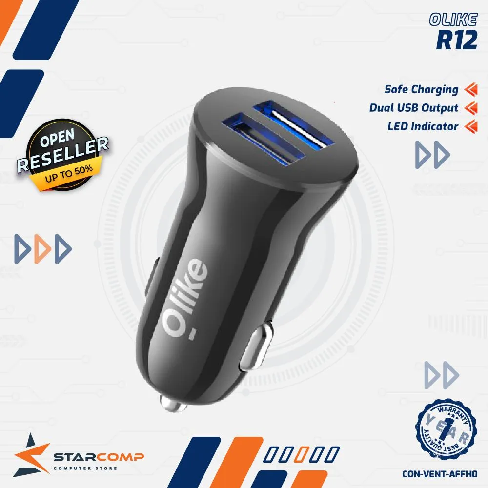 CAR CHARGER OLIKE 2.4A R12 (ISI 10)