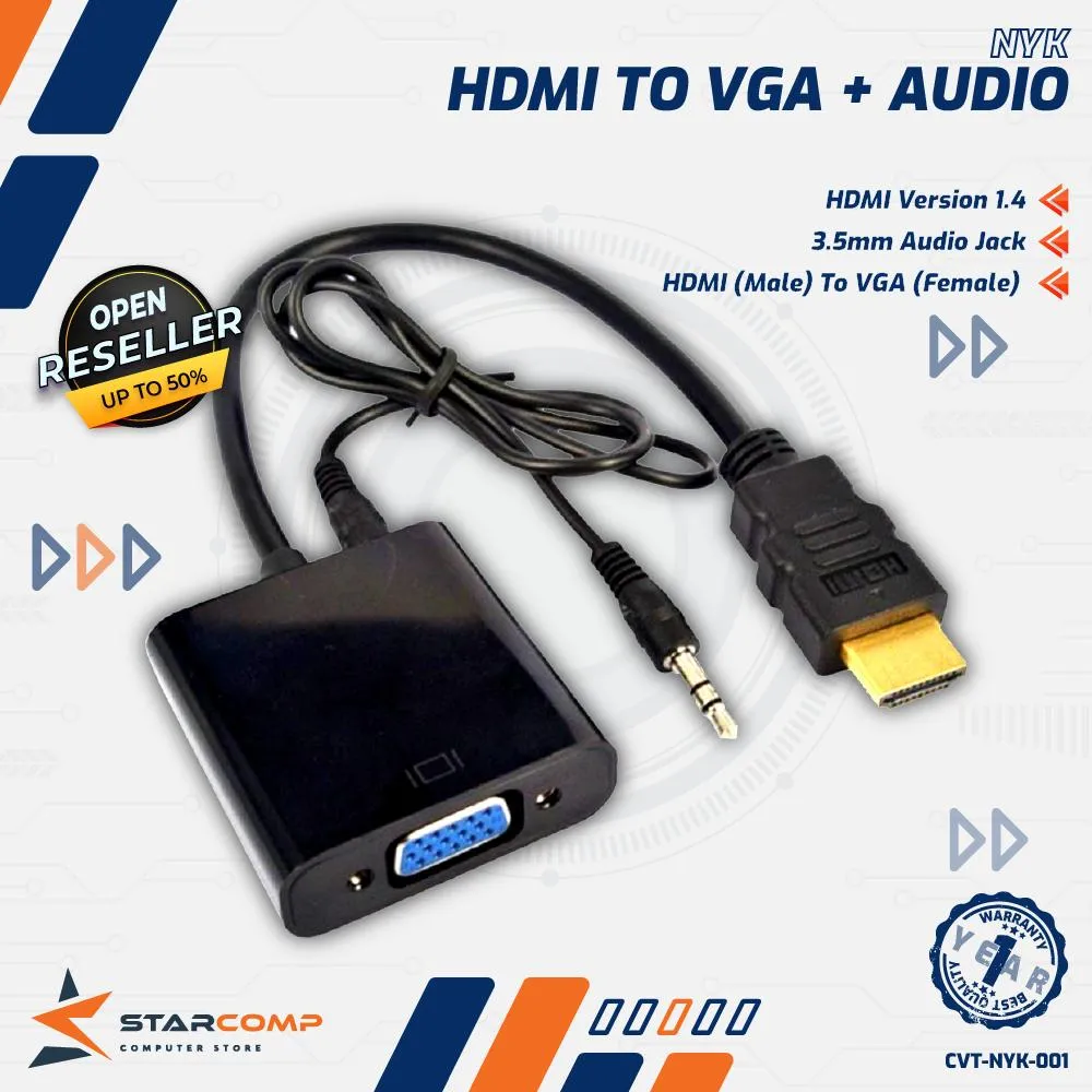 CONVERTER NYK HDMI TO VGA AUDIO
