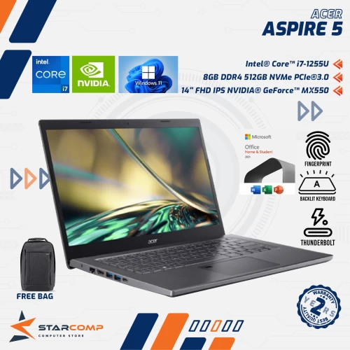 ACER ASPIRE 5 SLIM A514-55G I7-1255U 8GB 512GB MX550 14" FHD IPS OHS