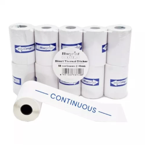 THERMAL STICKER LABEL BLUEPRINT 58 MM CONTINUOUS @40MM