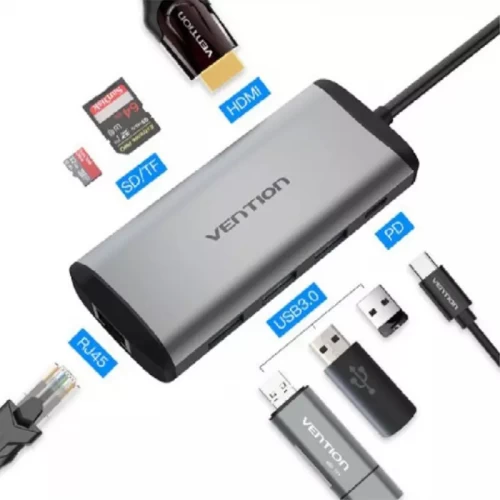 VENTION 8 IN 1 THUNDERBOLT USB TYPE-C TO HDMI USB TF/SD PD (CNDHB)
