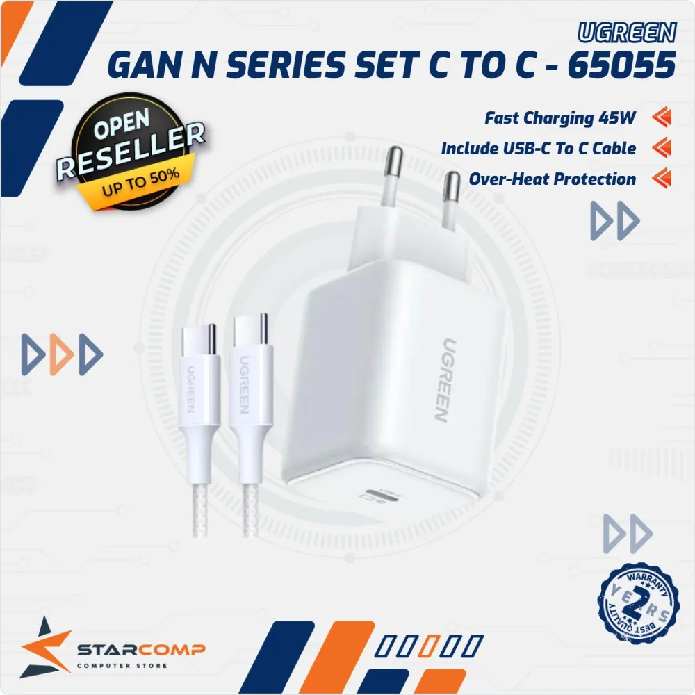 CHARGER UGREEN N SERIES GAN FAST SET C TO C 45W (65055)
