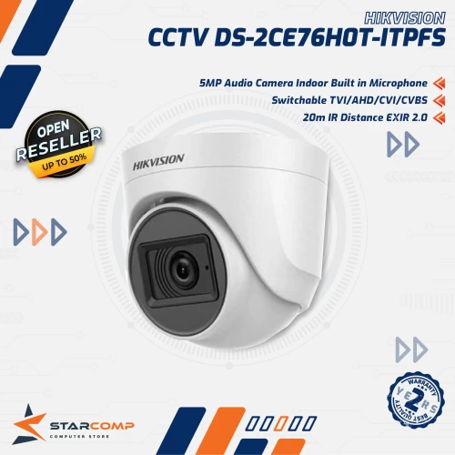 HIKVISION DS-2CE76H0T-ITPFS 5MP (2.8MM) WITH MIC