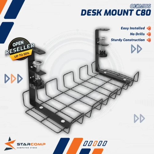 OXIMUS C80 DESK MOUNT CABLE MANAGEMENT TRAY