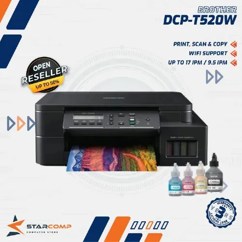PRINTER BROTHER DCP-T520W PRINT SCAN COPY ALL IN ONE WIRELESS