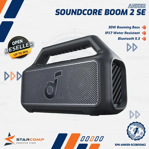 SOUNDCORE BOOM 2 SE SPEAKER 30W RMS AND BASSUP TECHNOLOGY 18 HOURS OF PLAYBACK
