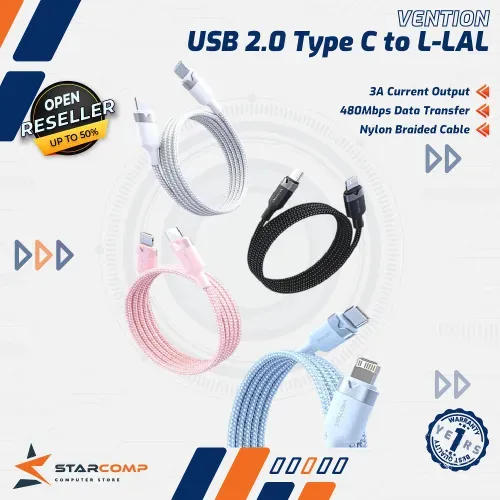 VENTION KABEL CHARGER TYPE C TO LIGHTNING FAST CHARGING 27W PD 3A - LAL