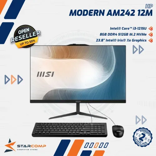 MSI MODERN AM242 12M CORE I3-1215U 8GB 512GB 23.8" FHD IPS W11