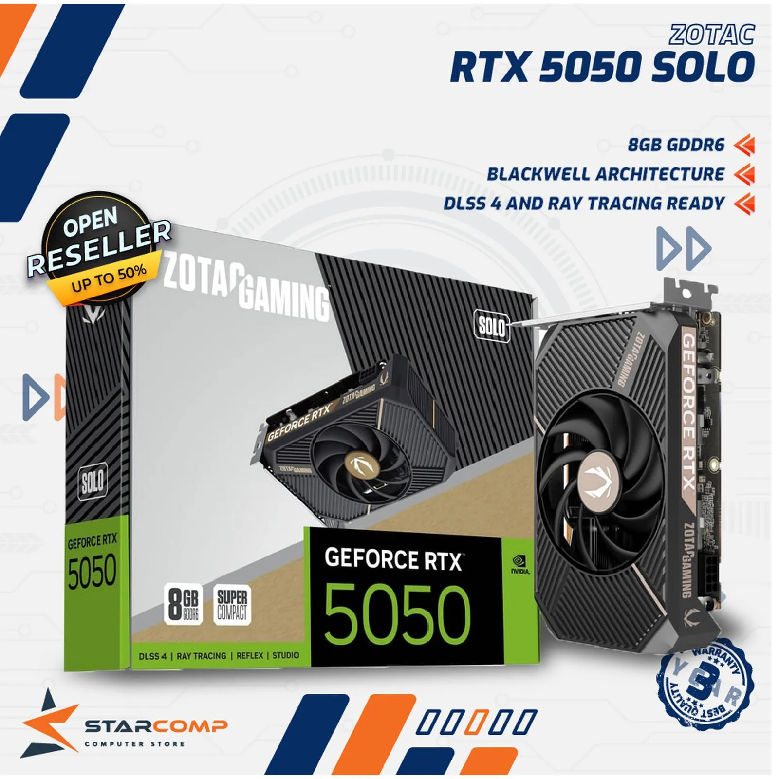 VGA ZOTAC RTX5050 SOLO D6 128BIT