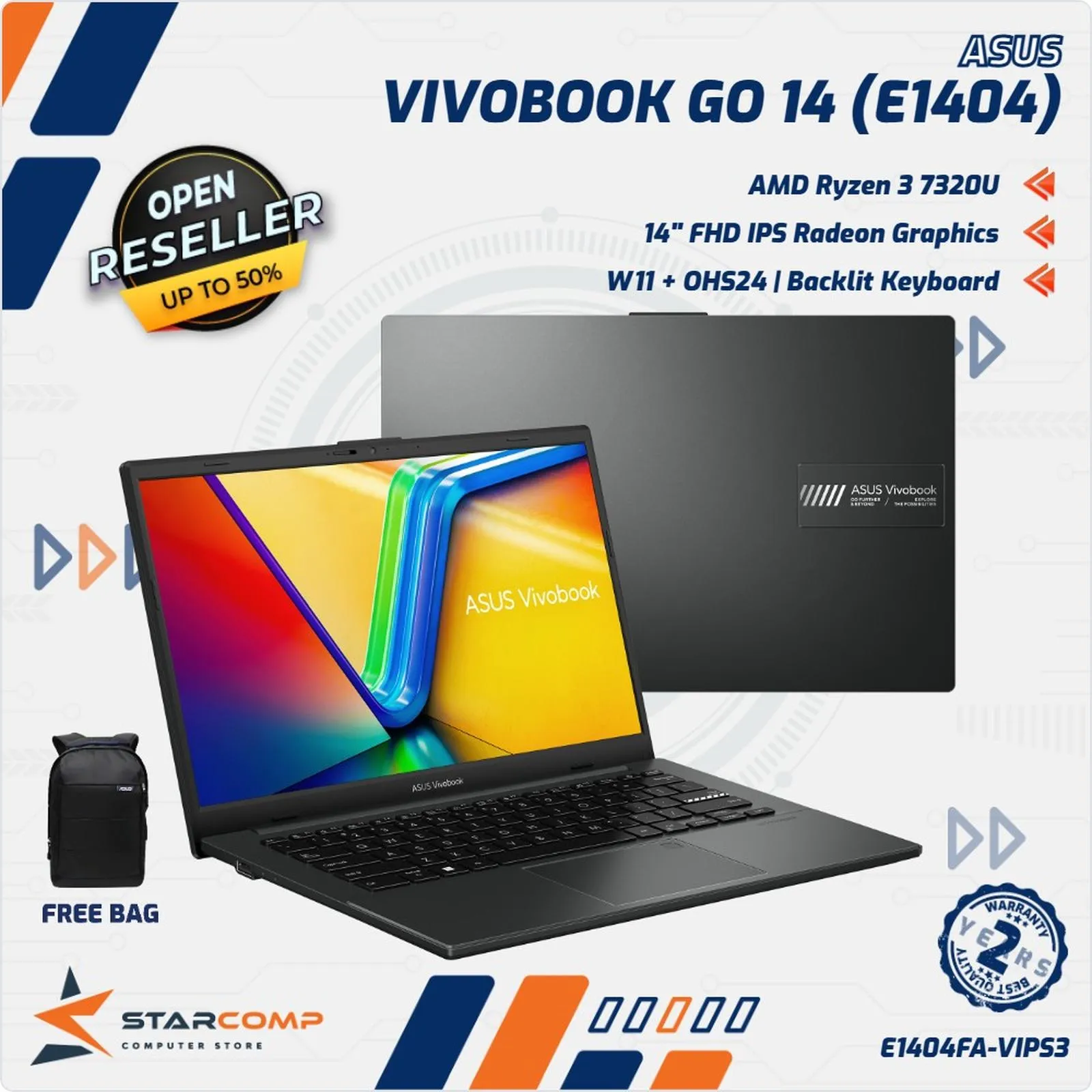 NOTEBOOK ASUS E1404FA RYZEN 3-7320U/8/512