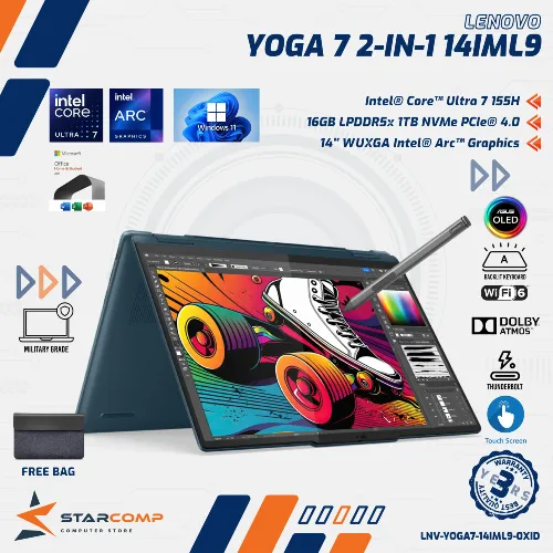 LENOVO YOGA 7 2-IN-1 14IML9 CORE ULTRA 7 155H 16GB 1TB 14" WUXGA OLED W11 OHS
