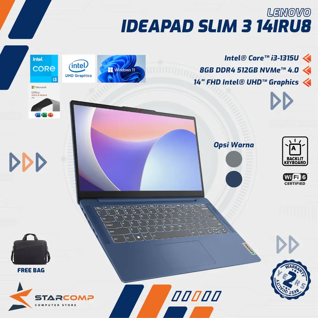 NOTEBOOK LENOVO IDEAPAD SLIM 3 14IRU8 CORE I3-1315U/8/512