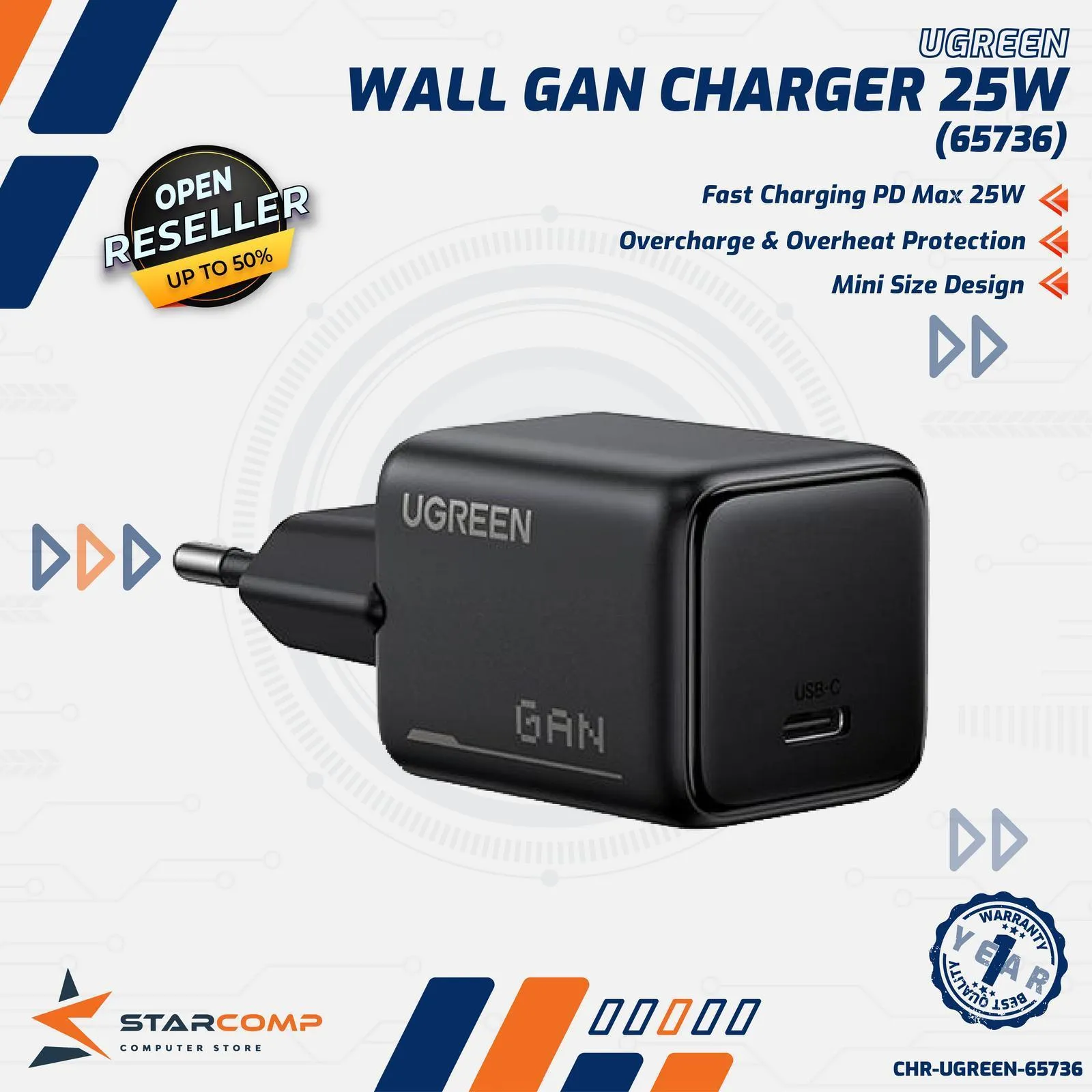 CHARGER UGREEN N SERIES GAN (65736)