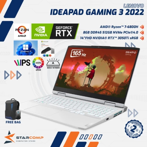 LENOVO IDEAPAD GAMING 3 RYZEN 7 6800H 8GB 512GB RTX3050TI 165HZ SRGB