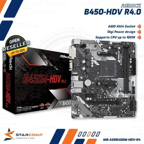 ASROCK B450M-HDV AM4 DDR4 USB 3.1
