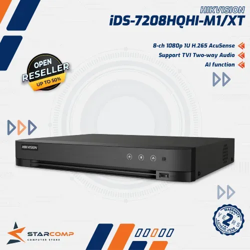 DVR HIKVISION IDS-7208HQHI-M1/XT 8CH 5MP KAMERA CCTV SUPPORT 2-WAY AOC-AUDIO OVER COAXIAL