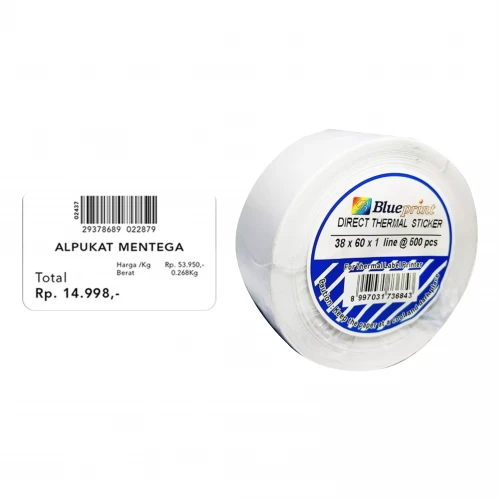 BLUEPRINT 38X60MM DIRECT THERMAL BARCODE STICKER