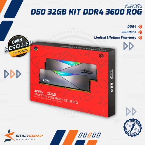 ADATA XPG SPECTRIX D50 ROG 32GB KIT RGB DDR4 3600MHZ