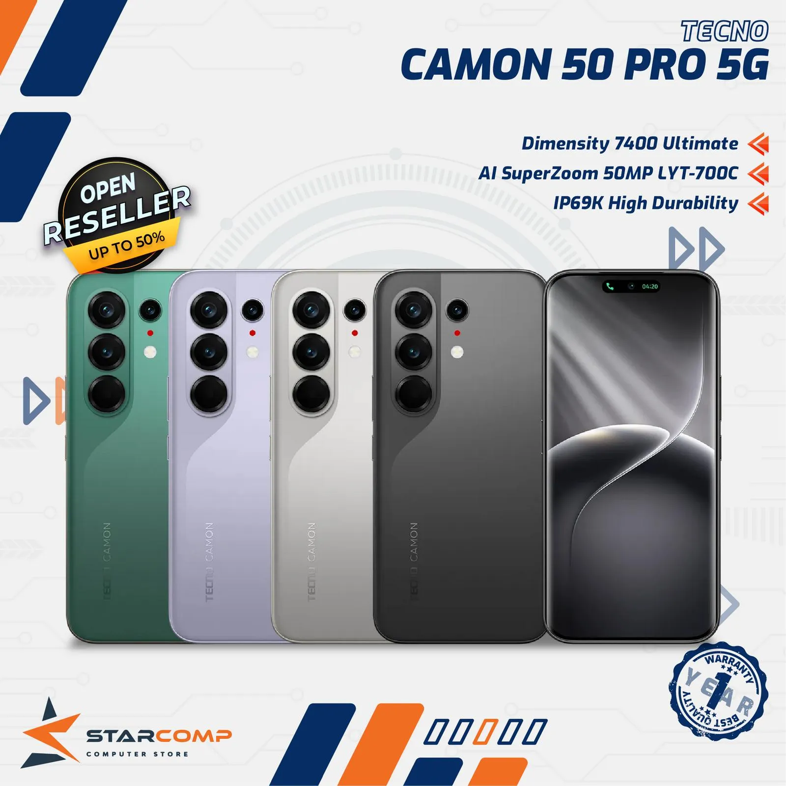HANDPHONE TECNO CAMON 50 PRO 12/256