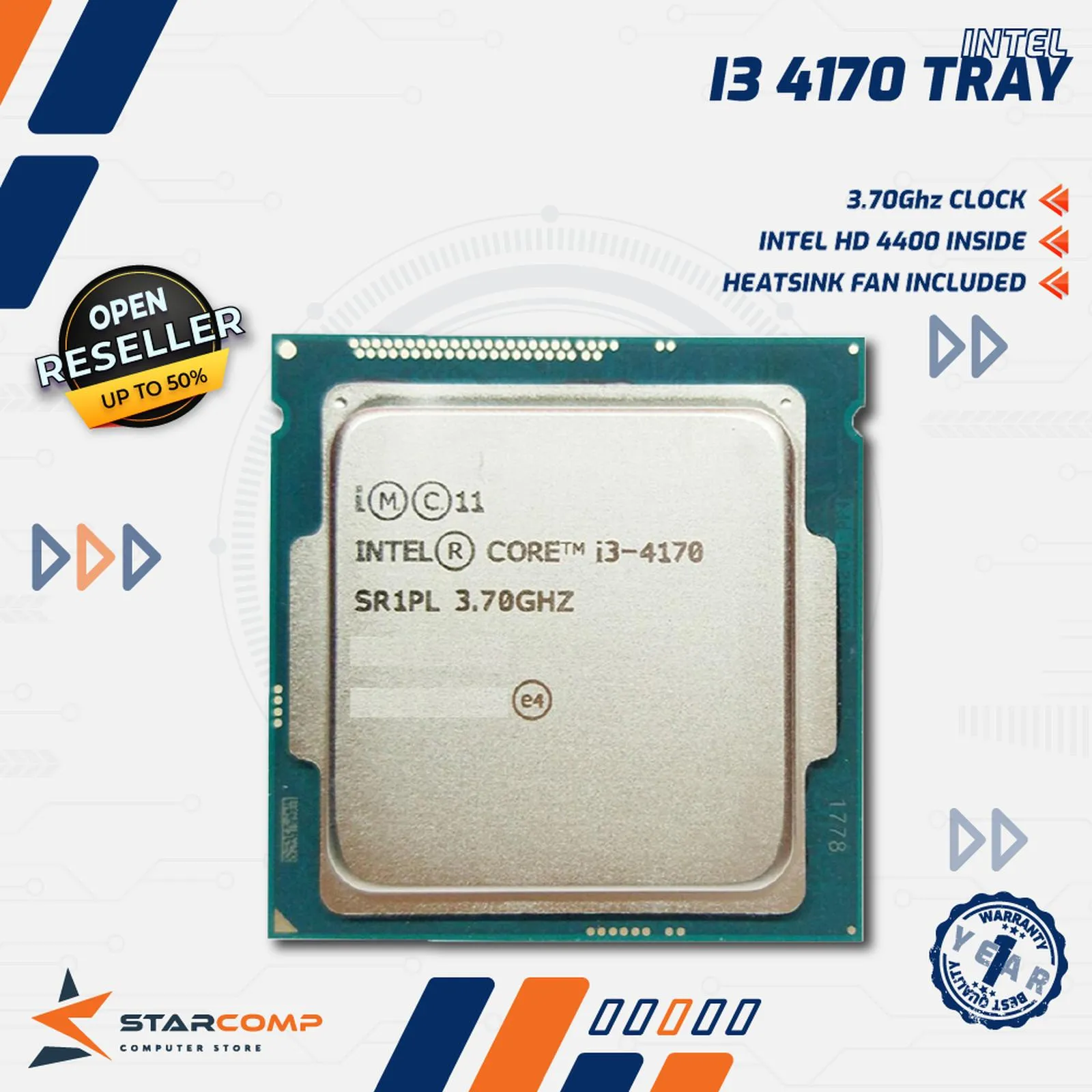 PROCESSOR INTEL CORE I3 4170 TRAY NO FAN