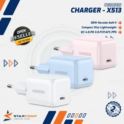 UGREEN X513 CHARGER 30W GAN N SERIES MINI PD TYPE C FAST CHARGING