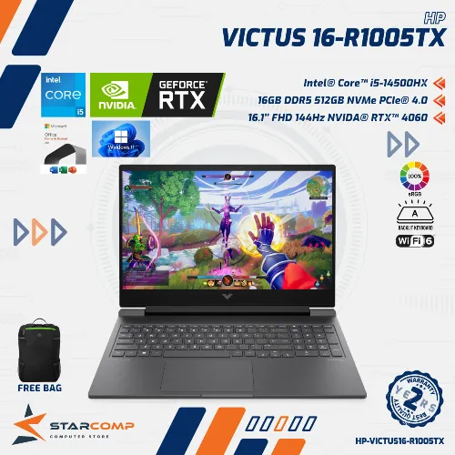 HP VICTUS 16 R1005TX CORE I5 14500HX RTX4060 16GB 512GB 16.1" FHD SRGB 144HZ W11 OHS
