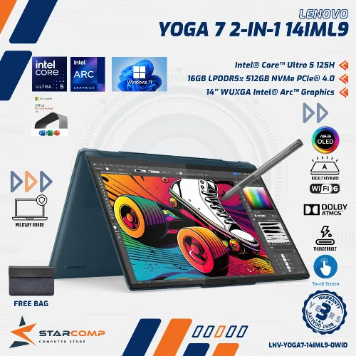 LENOVO YOGA 7 2-IN-1 14IML9 CORE ULTRA 5 125H 16GB 512GB 14" WUXGA OLED W11 OHS