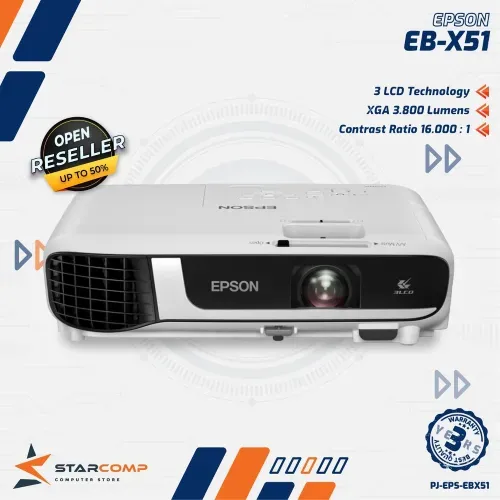 PROJECTOR EPSON EB-X51 XGA 3LCD 3800 LUMENS