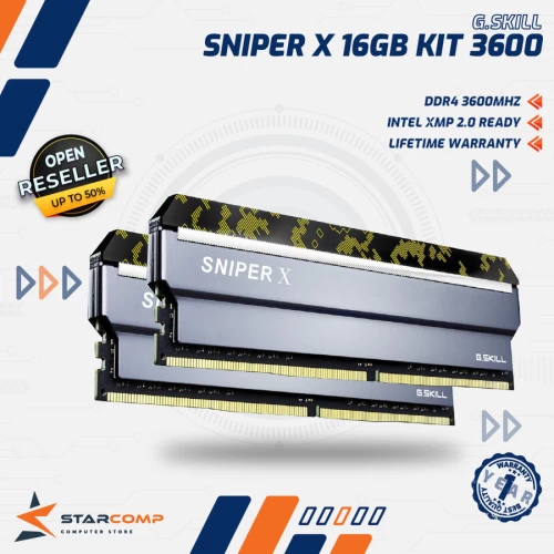 GSKILL SNIPER X 16GB KIT DDR4 3600MHZ [F4-3600C19D-16GSXKB]