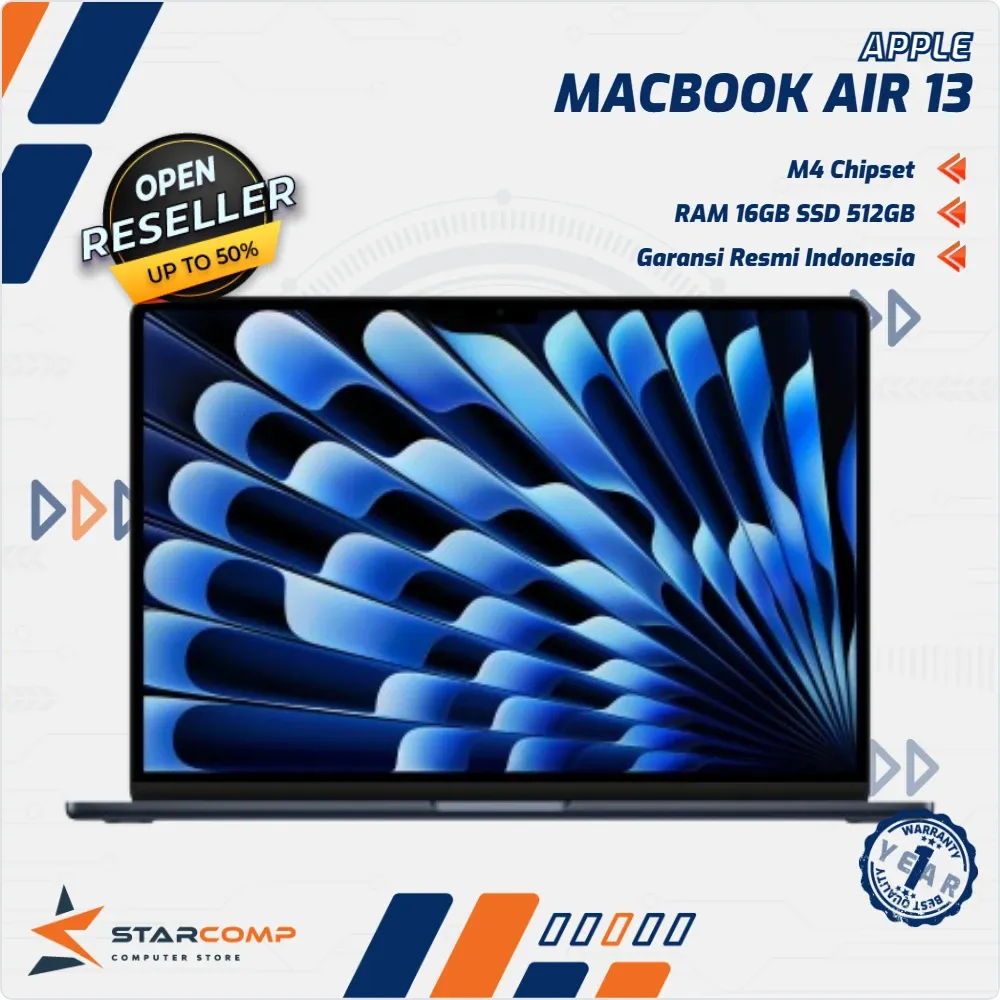 NOTEBOOK APPLE MACBOOK AIR 13 M4 10C GPU 16/512