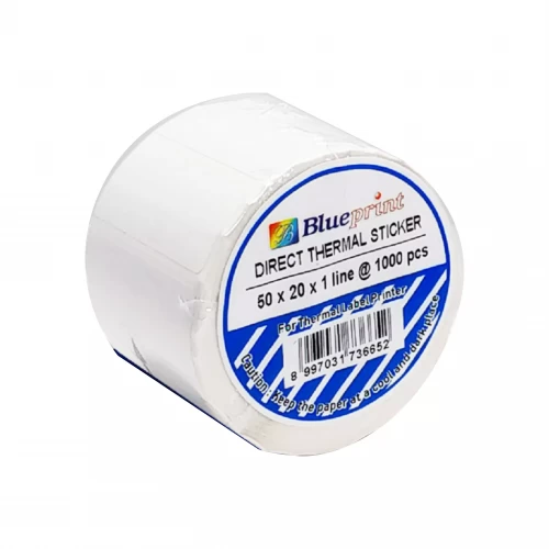 BLUEPRINT 50X20MM DIRECT THERMAL BARCODE STICKER
