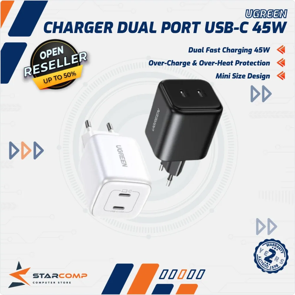 CHARGER UGREEN N SERIES DUAL PORT GAN 45W