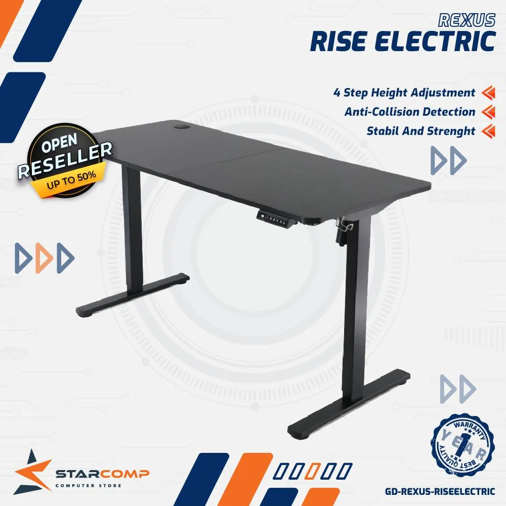 GAMING DESK REXUS RISE ELECTRIC RXD-146 (KAKI, MEJA TERPISAH)