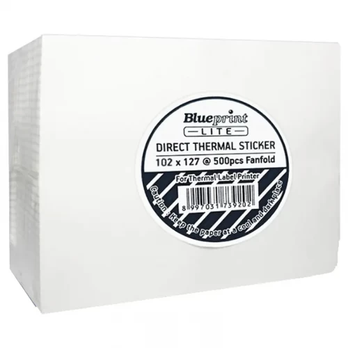 DIRECT THERMAL BLUEPRINT LITE 102X127 MM 500 PCS FANFOLD