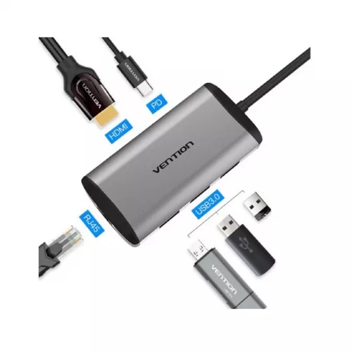 VENTION USB HUB USB-C TO HDMI USB TYPE-C TO USB 3.0 WITH LAN