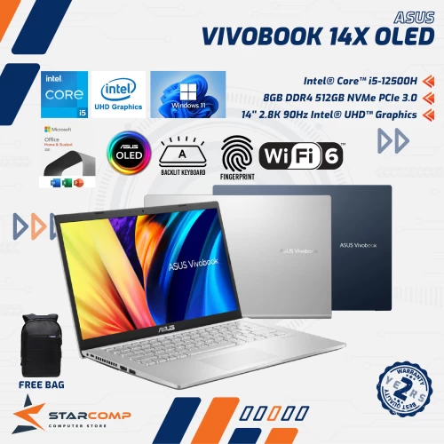 ASUS VIVOBOOK 14X OLED A1403ZA I5-12500H 8GB 512GB 14" 2.8K OLED OHS21