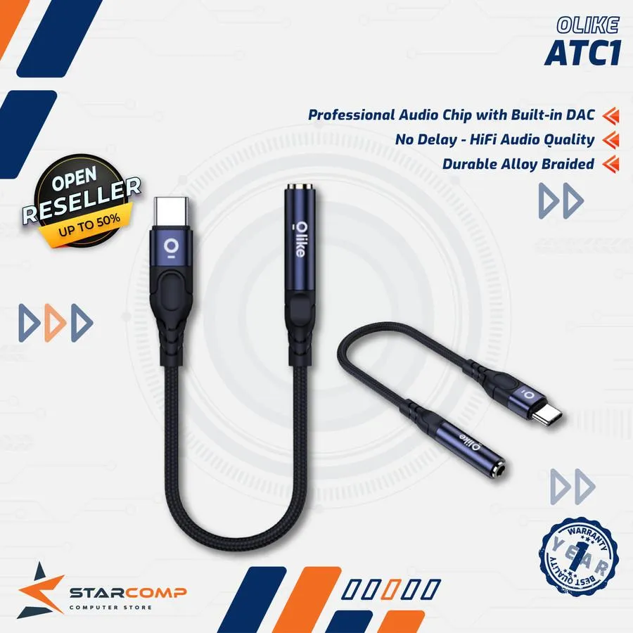 CONVERTER AUDIO OLIKE TYPE C TO AUX 3.5MM ATC1