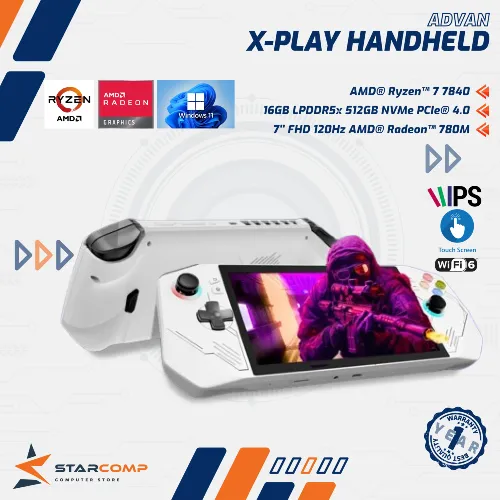 ADVAN X-PLAY HANDHELD GAMING PC AMD RYZEN 7 7840U AMD RYZEN AI IPS 120HZ