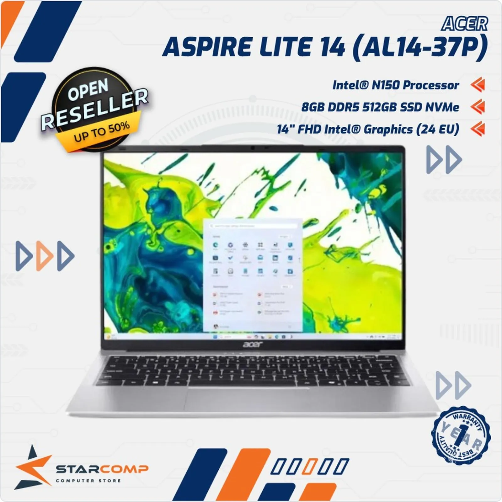 NOTEBOOK ACER AL14-37P N150/8/256