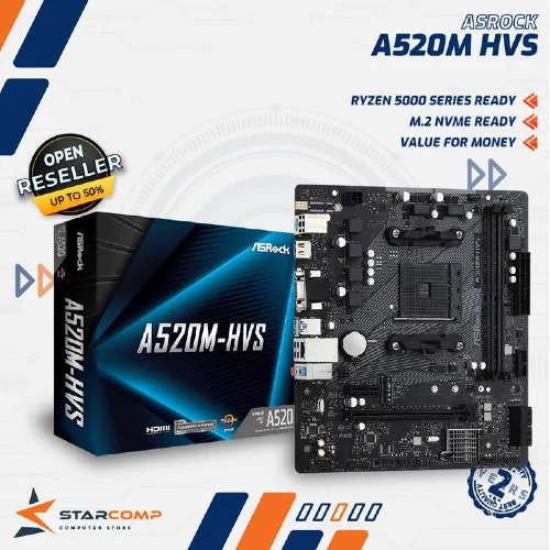 ASROCK A520M-HVS AM4 DDR4 USB 3.2 SATA3 MOTHERBOARD A 520 M