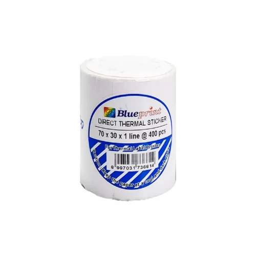 BLUEPRINT 70X30MM DIRECT THERMAL BARCODE STICKER